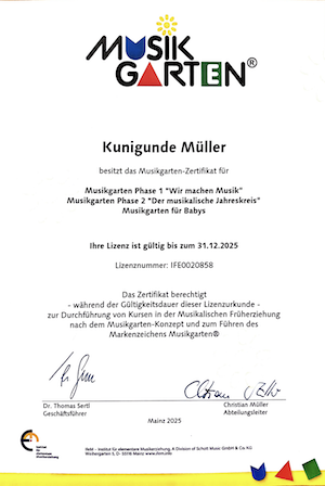 Music for kids, Musikgarten Taufkirchen/Vils, musikalische Früherziehung, Kunigunde Müller